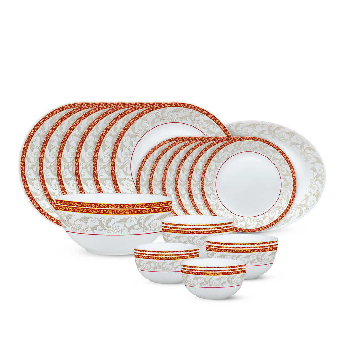 My Borosil Opalware Dinner Sets 27 pc Set: Serves 6 Larah by Borosil Ragina Dinner Set