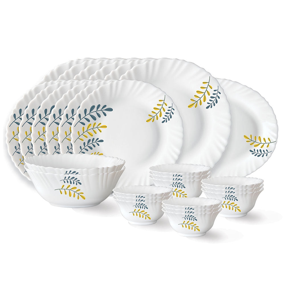 My Borosil Opalware Dinner Sets 27 pc Set: Serves 6 (Option 1) Larah by Borosil Niva Dinner Set