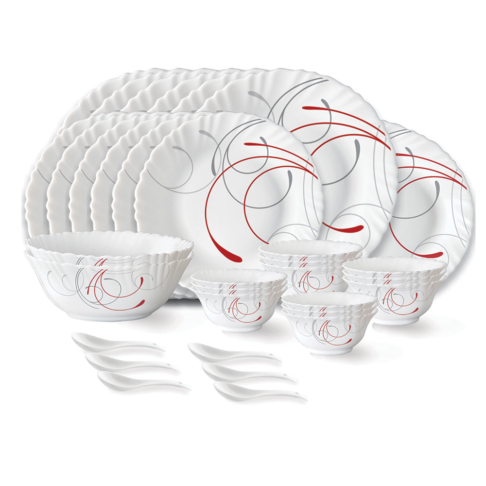 My Borosil Opalware Dinner Sets 33 pc Set: Serves 6 Larah by Borosil Boro Dinner Set