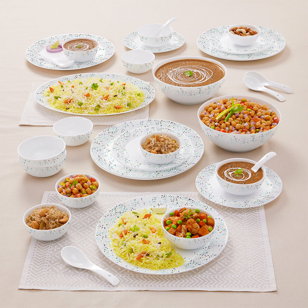 My Borosil Opalware Dinner Sets 33 pc Set: Serves 6 Larah by Borosil Riva Dinner Set