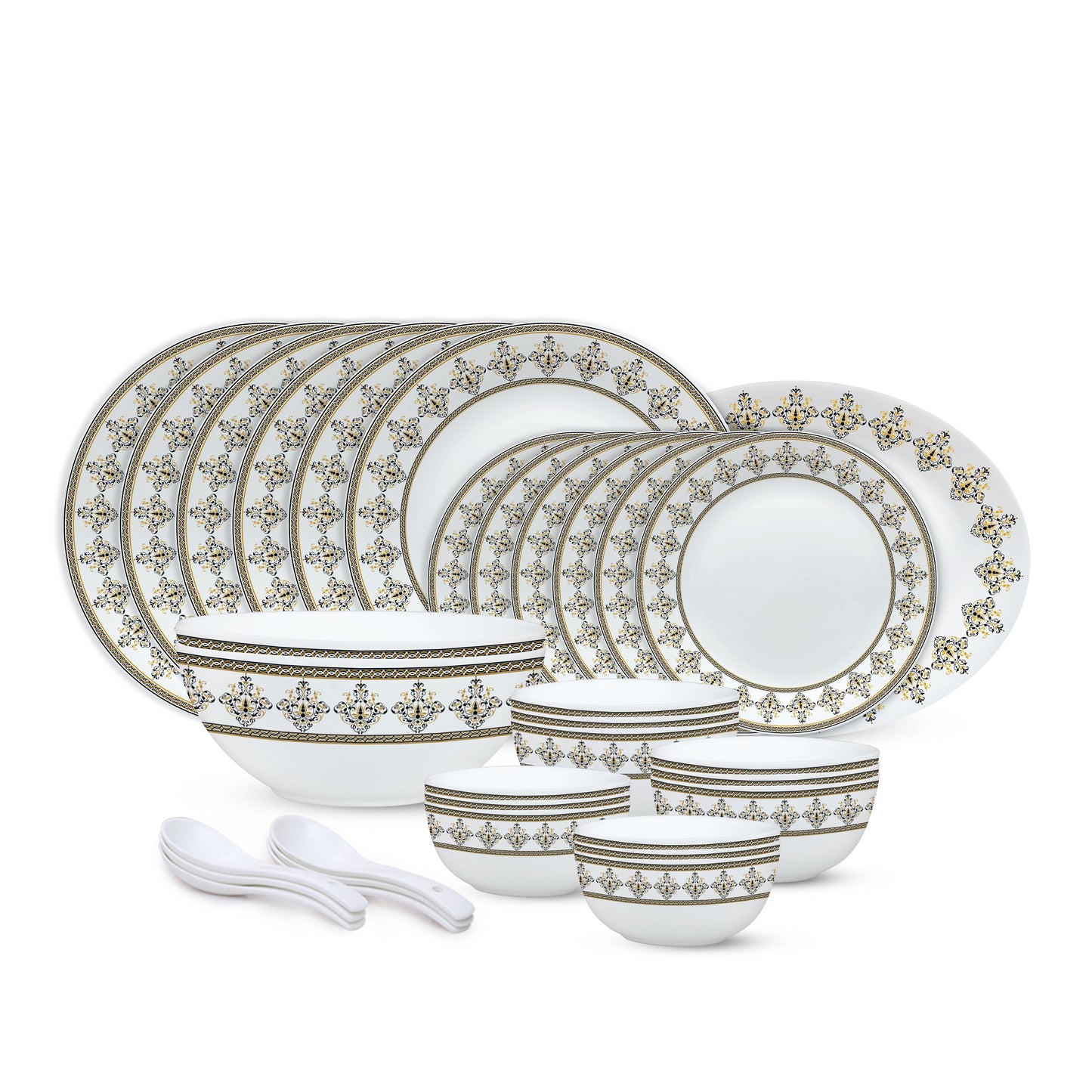 Larah by Borosil Syrah Dinner Set, 44 pc