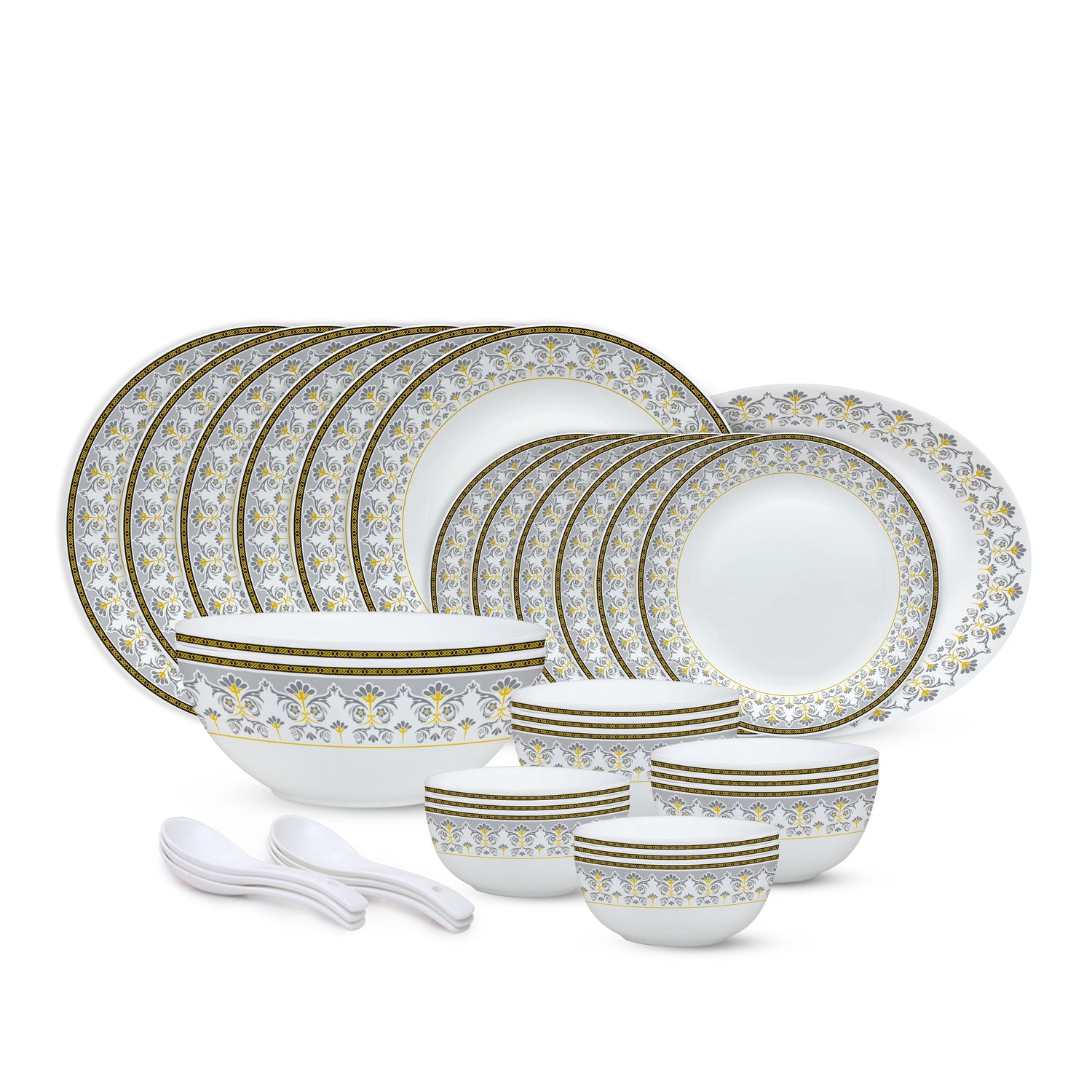 My Borosil Opalware Dinner Sets 33 pc Set: Serves 6 Larah by Borosil Vatika Dinner Set