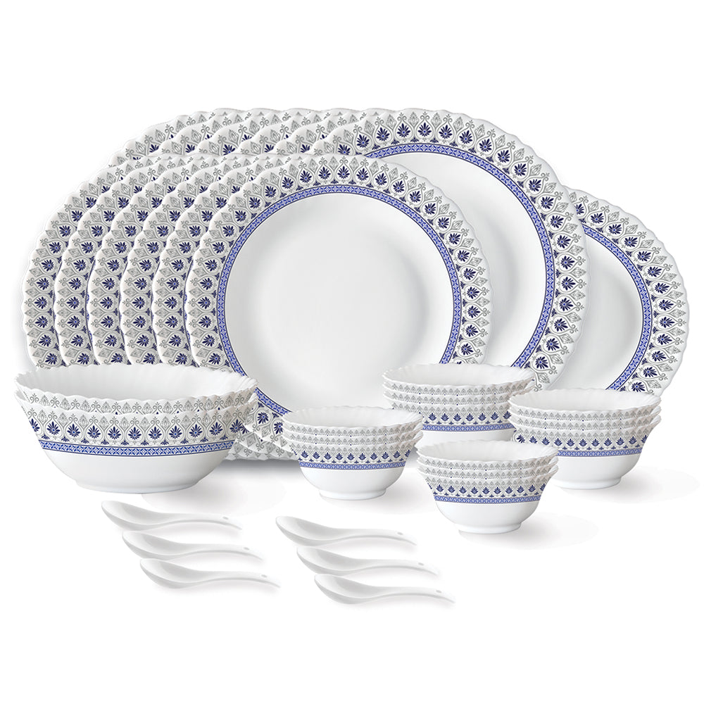 My Borosil Opalware Dinner Sets 33 pc Set: Serves 6 (Option 1) Larah by Borosil Ocean Dinner Set