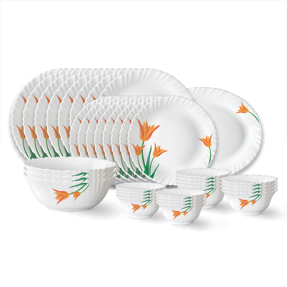Larah by Borosil Firefly Dinner Set, 45 pc