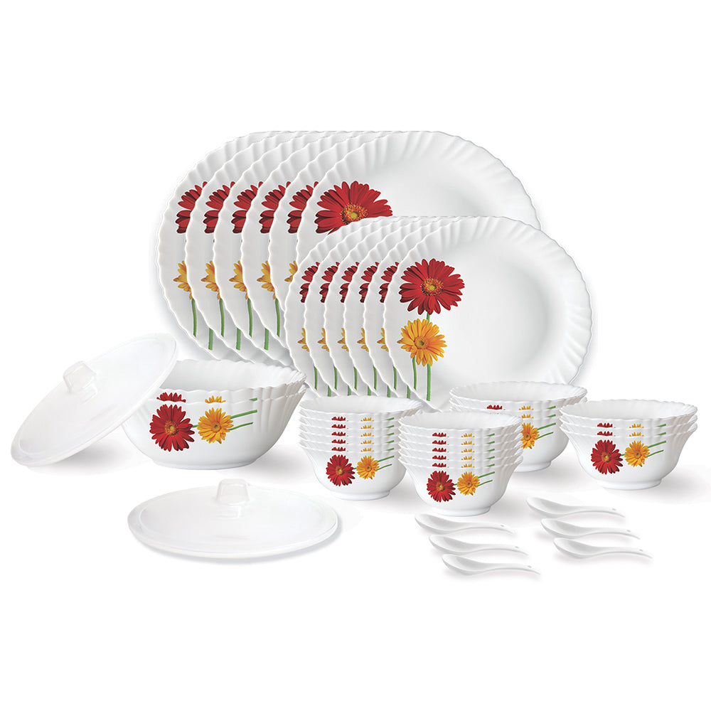 My Borosil Opalware Dinner Sets 44 pc Set: Serves 8 Larah by Borosil Zinnia Dinner Set