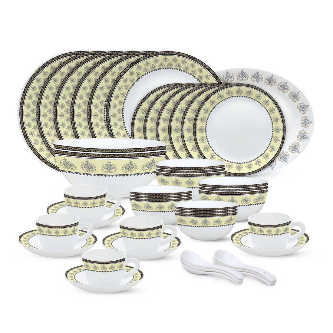 My Borosil Opalware Dinner Sets 45 pc Set: Serves 6 Larah by Borosil Amer Dinner Set