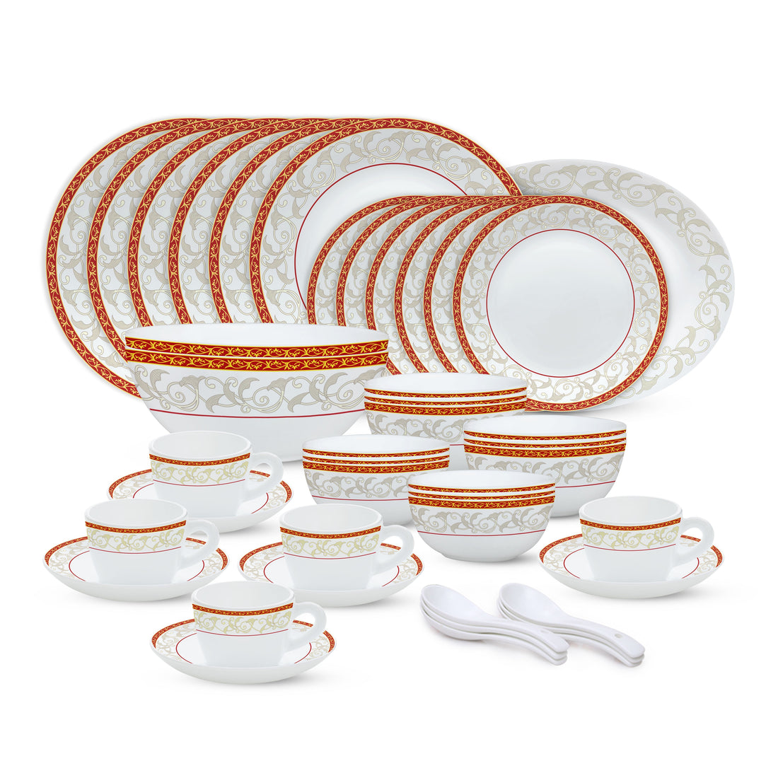 My Borosil Opalware Dinner Sets 45 pc Set: Serves 6 Larah by Borosil Ragina Dinner Set