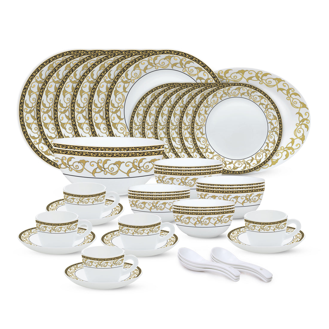 My Borosil Opalware Dinner Sets 45 pc Set: Serves 6 Larah by Borosil Royale Dinner Set