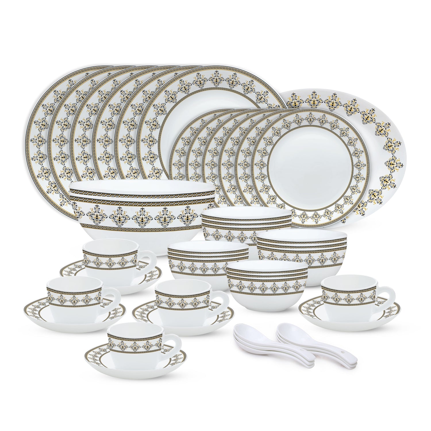 My Borosil Opalware Dinner Sets 45 pc Set: Serves 6 Larah by Borosil Syrah Dinner Set