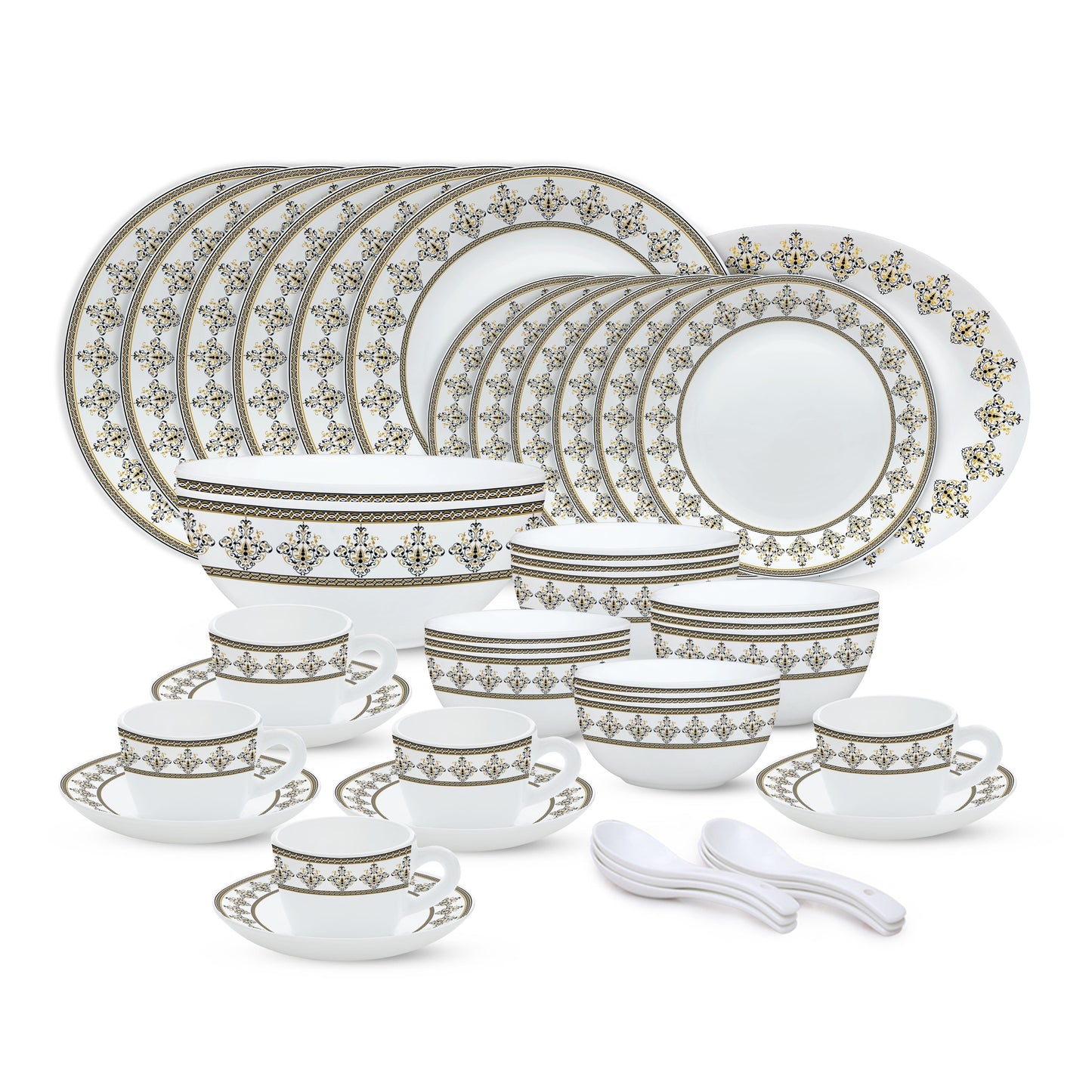 Larah by Borosil Syrah Dinner Set, 44 pc