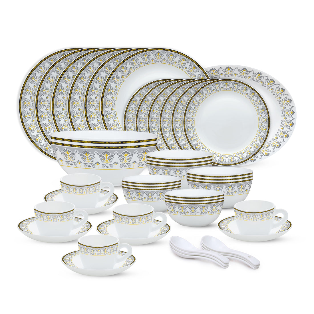 My Borosil Opalware Dinner Sets 45 pc Set: Serves 6 Larah by Borosil Vatika Dinner Set