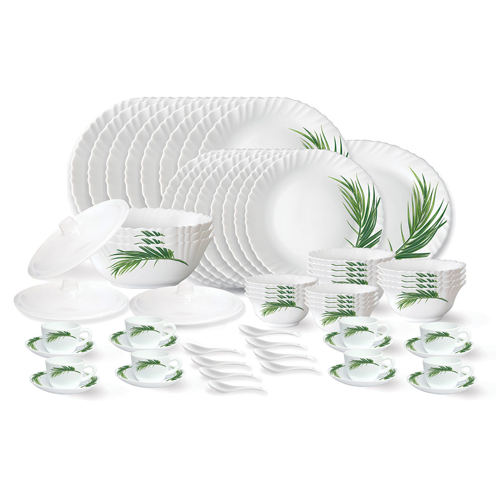 My Borosil Opalware Dinner Sets 63 pc Set: Serves 8 Larah by Borosil Crescent Dinner Set