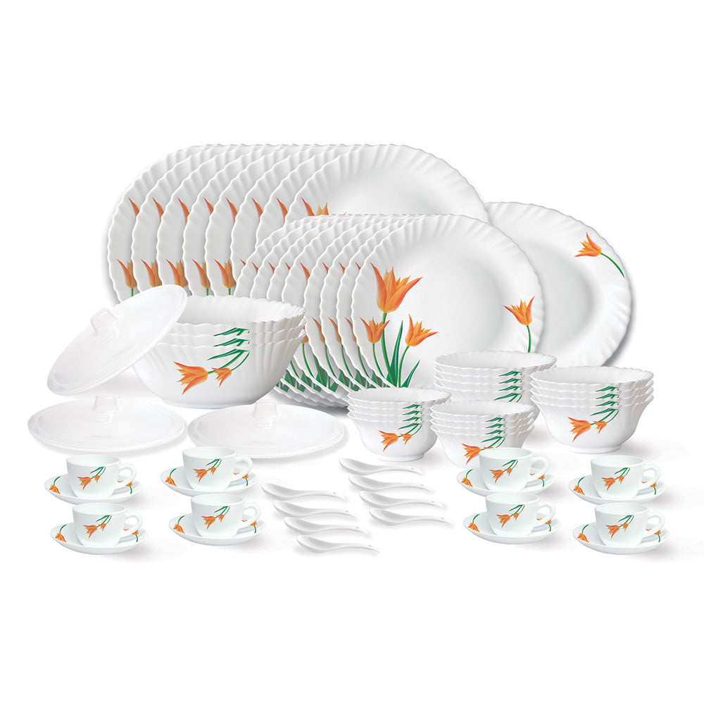 My Borosil Opalware Dinner Sets 63 pc Set: Serves 8 Larah by Borosil Firefly Dinner Set