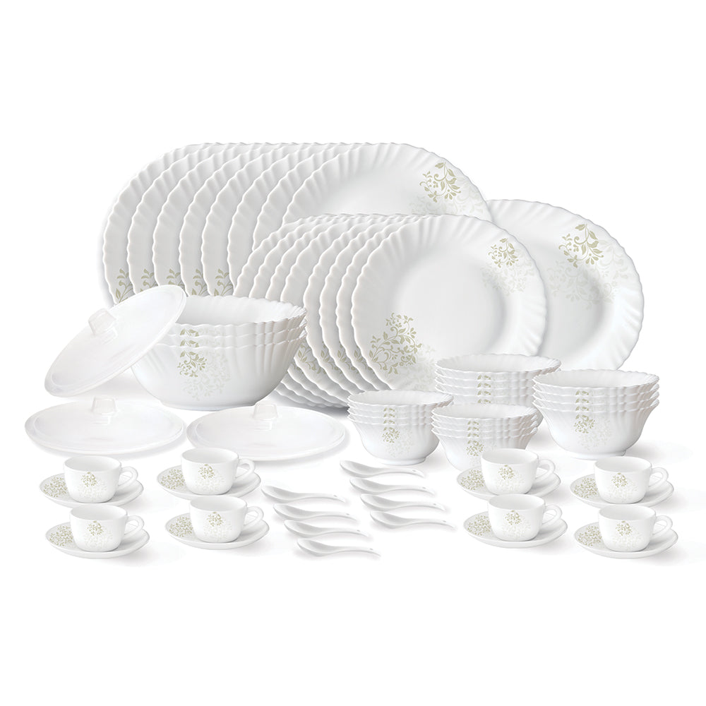 My Borosil Opalware Dinner Sets 63 pc Set: Serves 8 Larah by Borosil Ingot Dinner Set