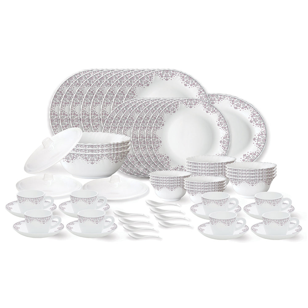 My Borosil Opalware Dinner Sets 63 pc Set: Serves 8 Larah by Borosil Lark Dinner Set