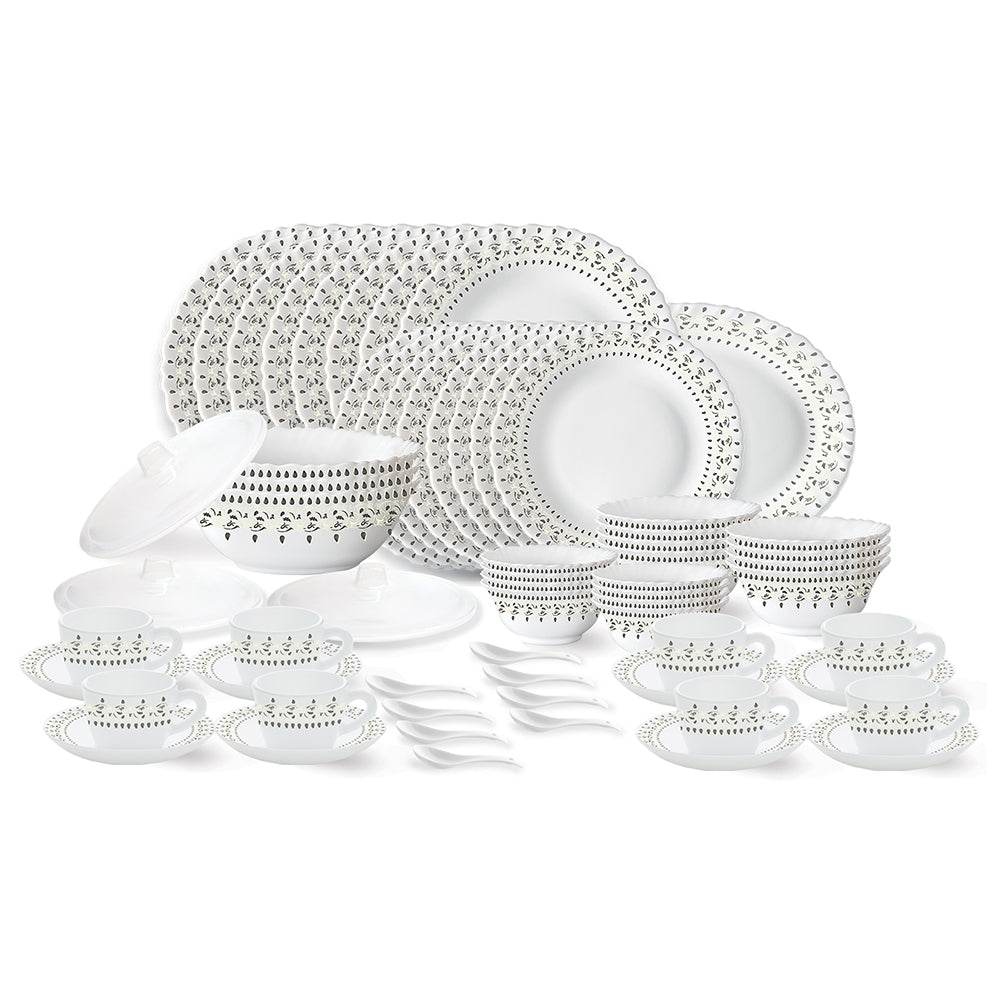 Larah by Borosil Ora Gold Dinner Set, 33 pc