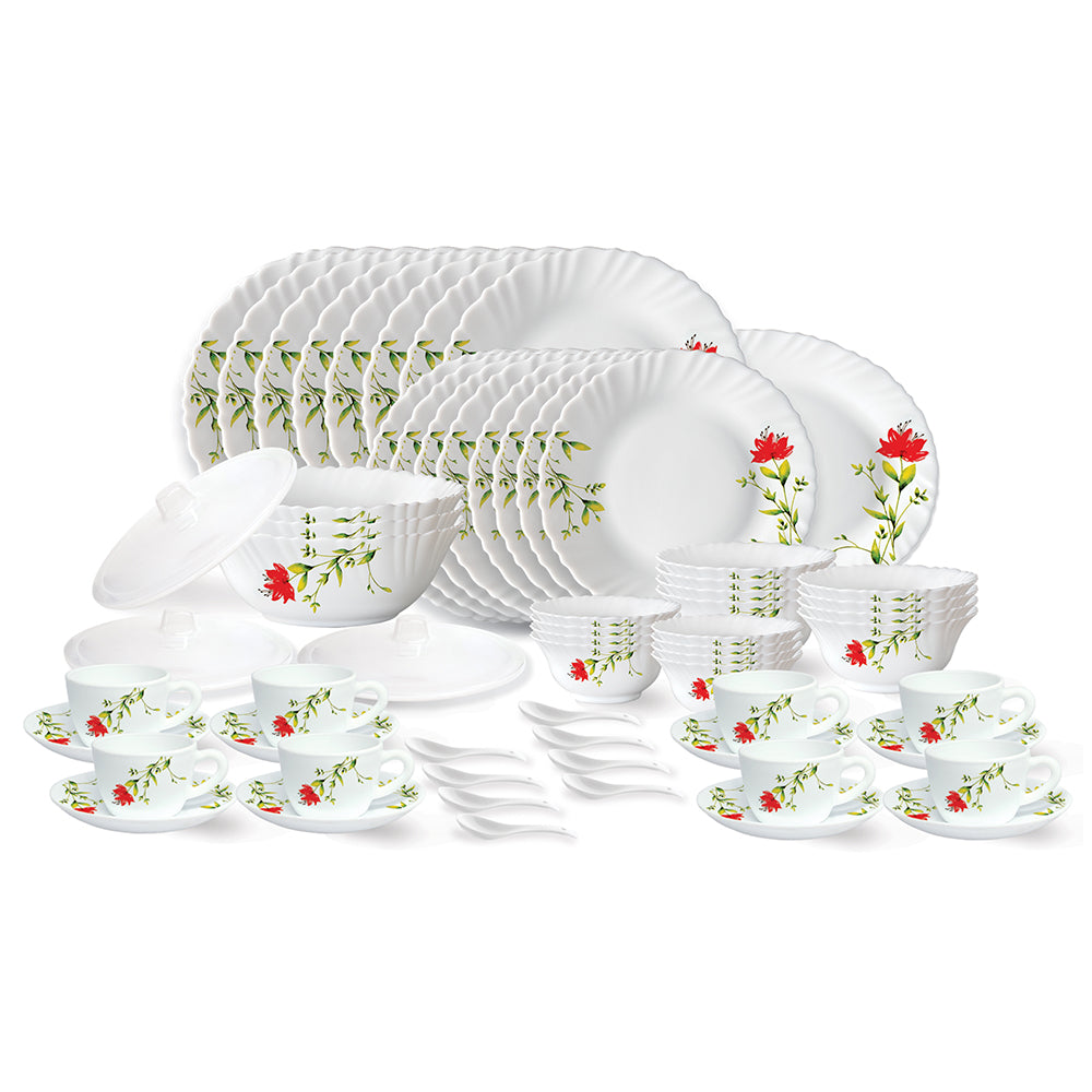 My Borosil Opalware Dinner Sets 63 pc Set: Serves 8 Larah by Borosil Oriental Dinner Set