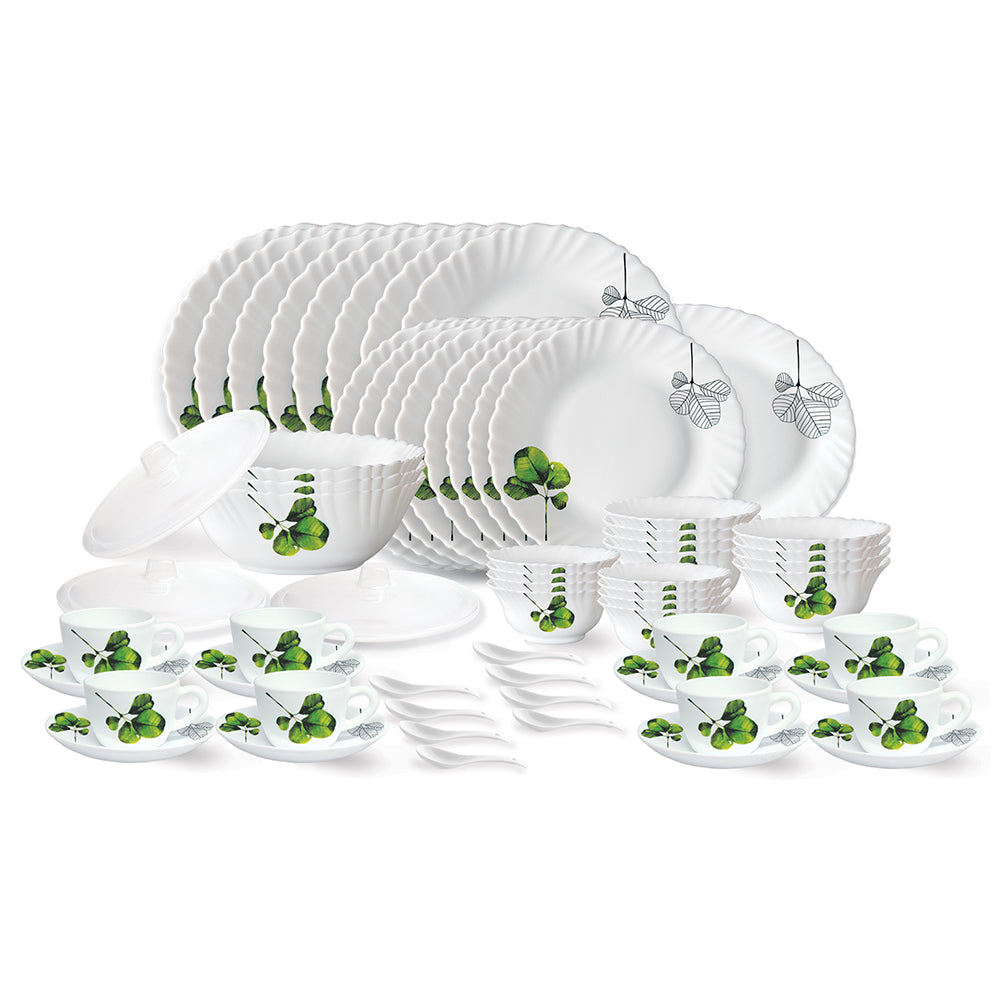 My Borosil Opalware Dinner Sets 63 pc Set: Serves 8 Larah by Borosil Oval Dinner Set