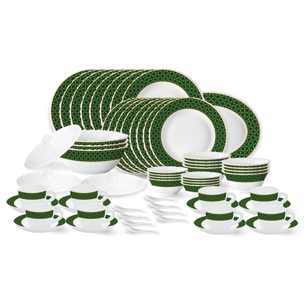 My Borosil Opalware Dinner Sets 63 pc Set: Serves 8 Larah by Borosil Yuri Dinner Set