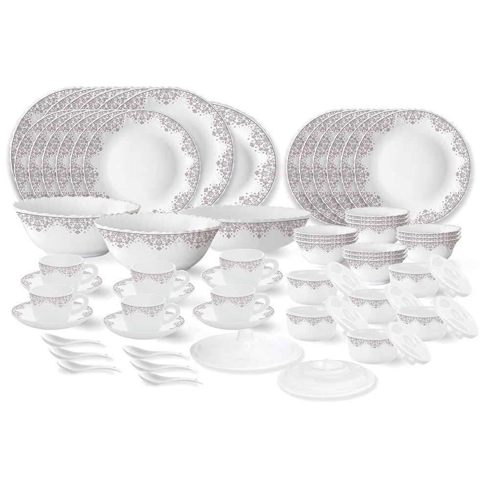 My Borosil Opalware Dinner Sets 66 pc Set: Serves 6 Larah by Borosil Lark Dinner Set