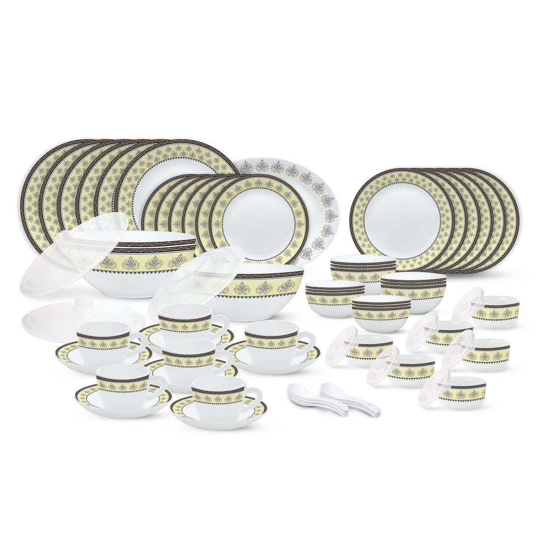 My Borosil Opalware Dinner Sets 67 pc Set: Serves 6 Larah by Borosil Amer Dinner Set