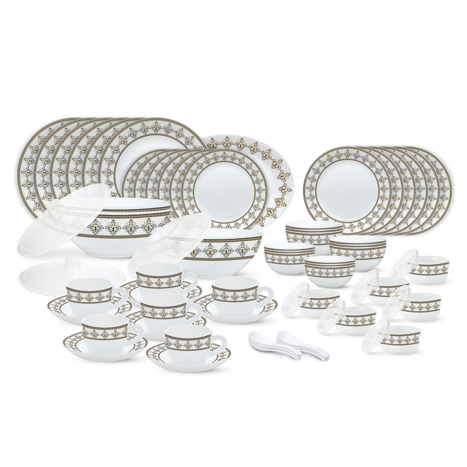 My Borosil Opalware Dinner Sets 67 pc Set: Serves 6 Larah by Borosil Syrah Dinner Set