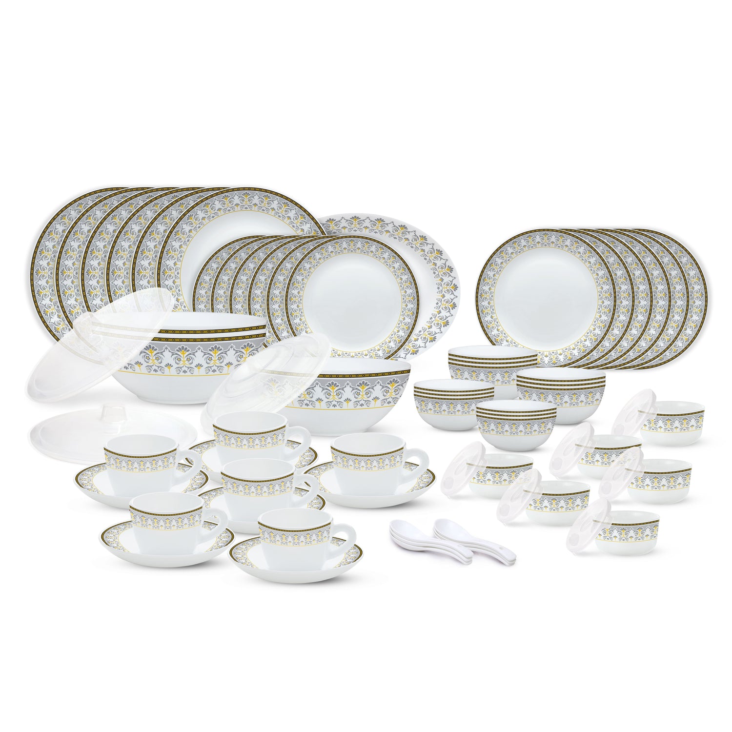 My Borosil Opalware Dinner Sets 67 pc Set: Serves 6 Larah by Borosil Vatika Dinner Set