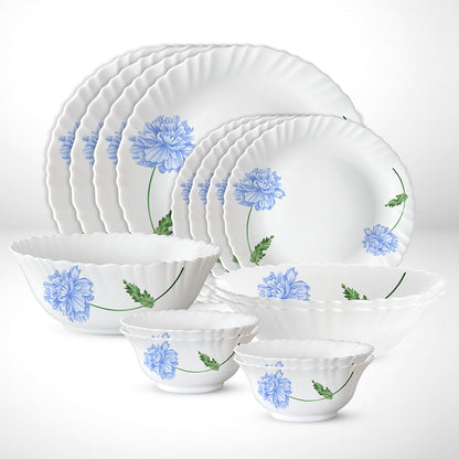 Larah by Borosil Blue Mist Dinner Set, 9 pc