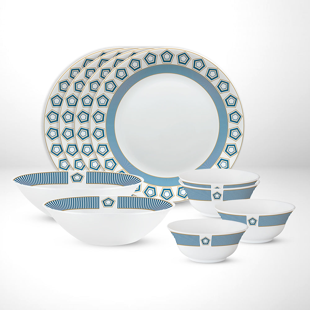Larah by Borosil Crystal Dinner Set, 27 pc