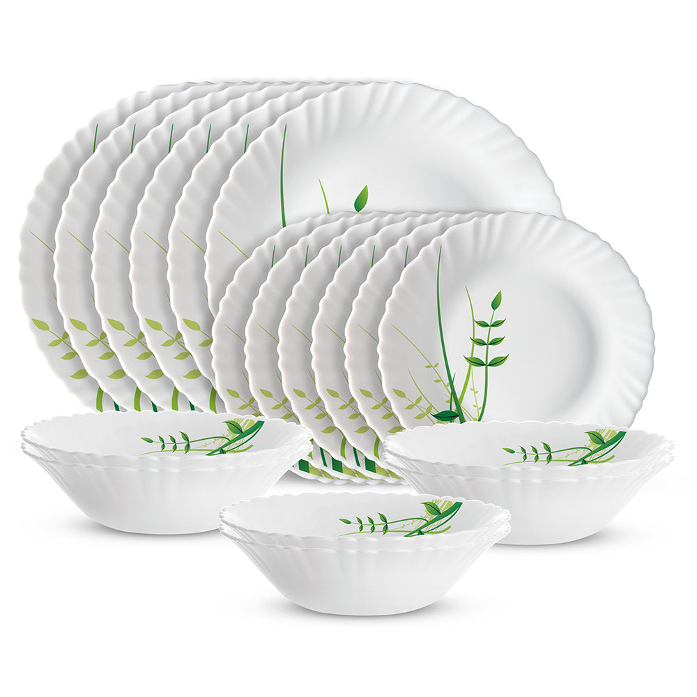 My Borosil Opalware Dinner Sets Green Herbs Dinner Set