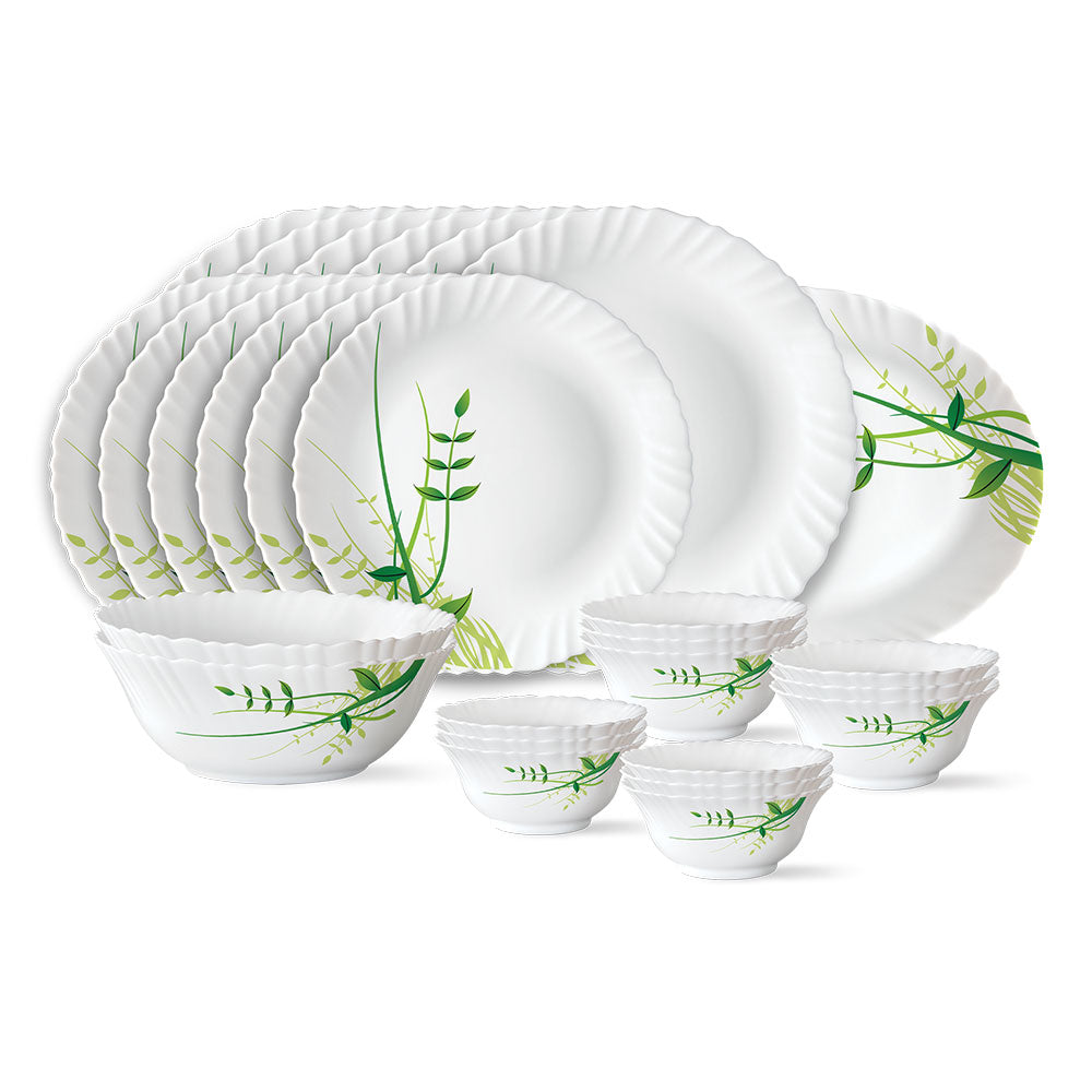 My Borosil Opalware Dinner Sets Green Herbs Dinner Set