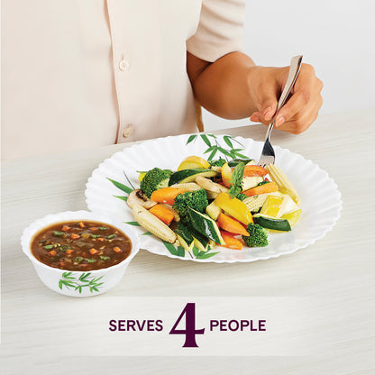 Larah Bamboo Leaves Dinner Set, 66 pc