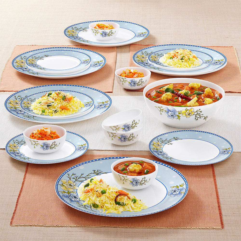 Larah by Borosil Blue Sapphire Dinner Set, 67 pc