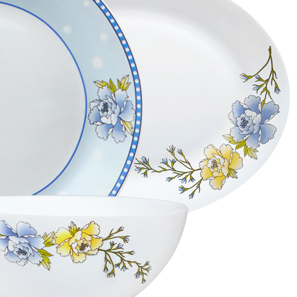Larah by Borosil Blue Sapphire Dinner Set, 67 pc