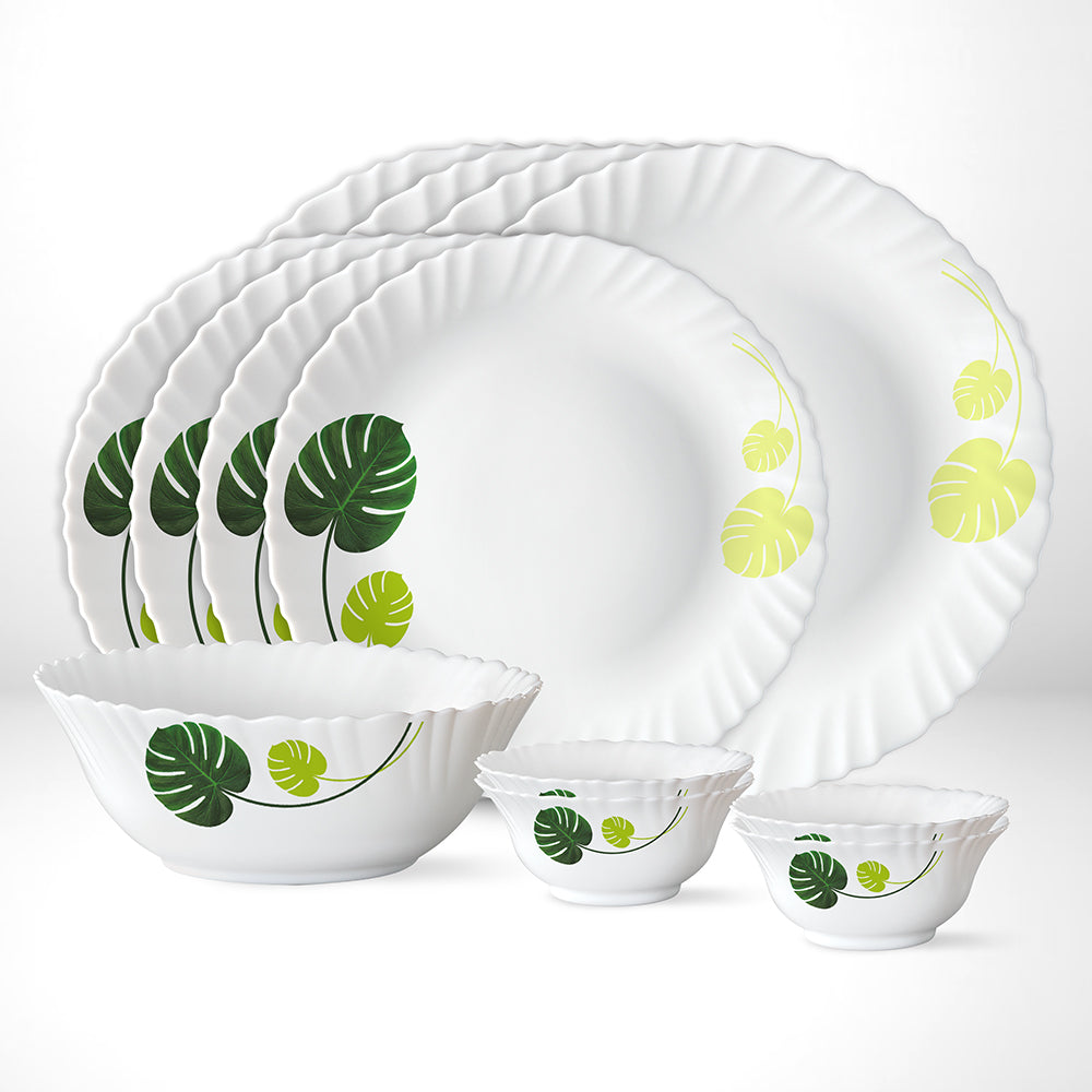 Larah by Borosil Palm Dinner Set, 21 pc