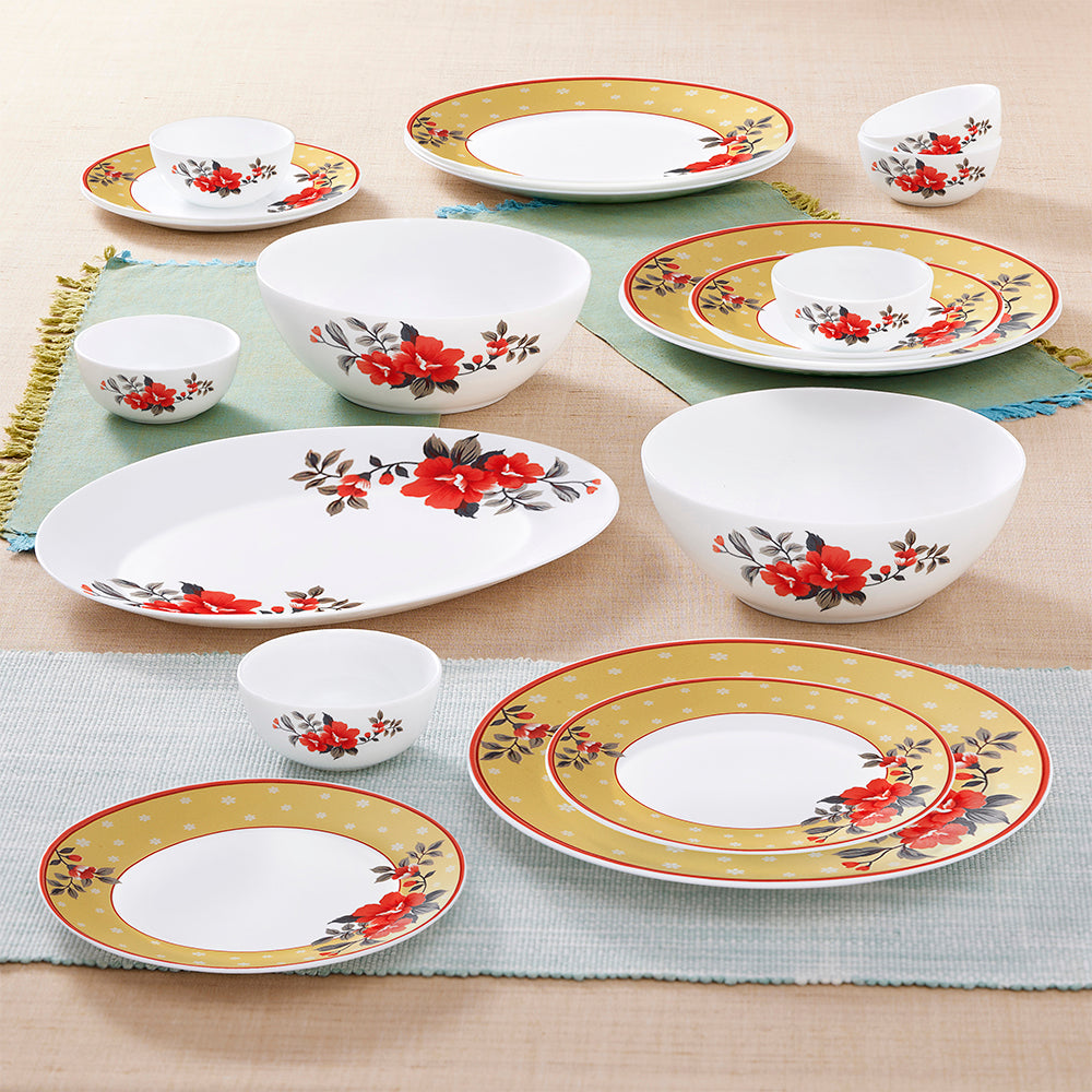 My Borosil Opalware Dinner Sets Larah by Borosil Pink Sapphire Dinner Set