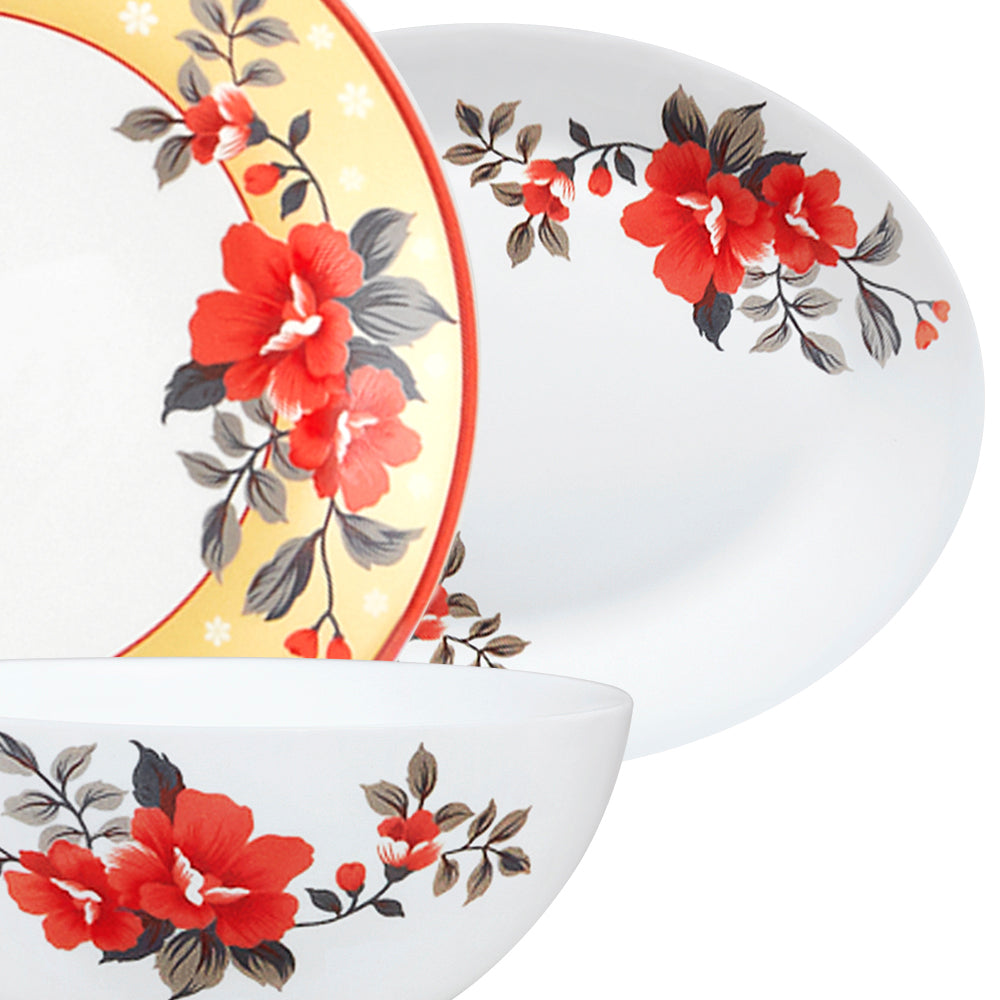 Larah by Borosil Pink Sapphire Dinner Set, 45 pc