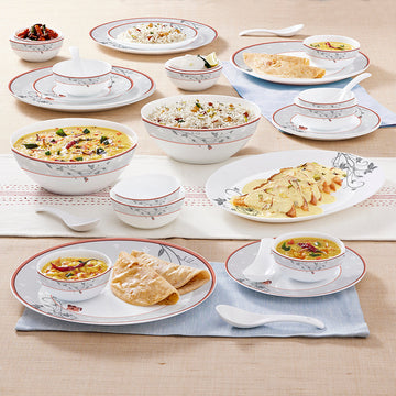 Larah by Borosil Quartz Dinner Set