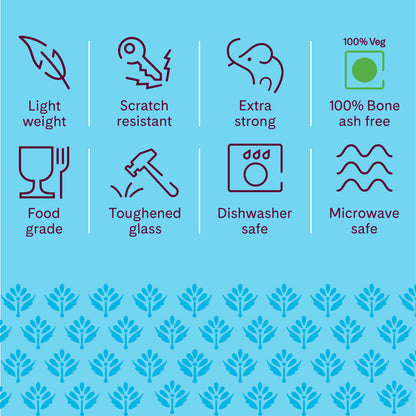 Larah by Borosil Riva Dinner Set, 10 pc