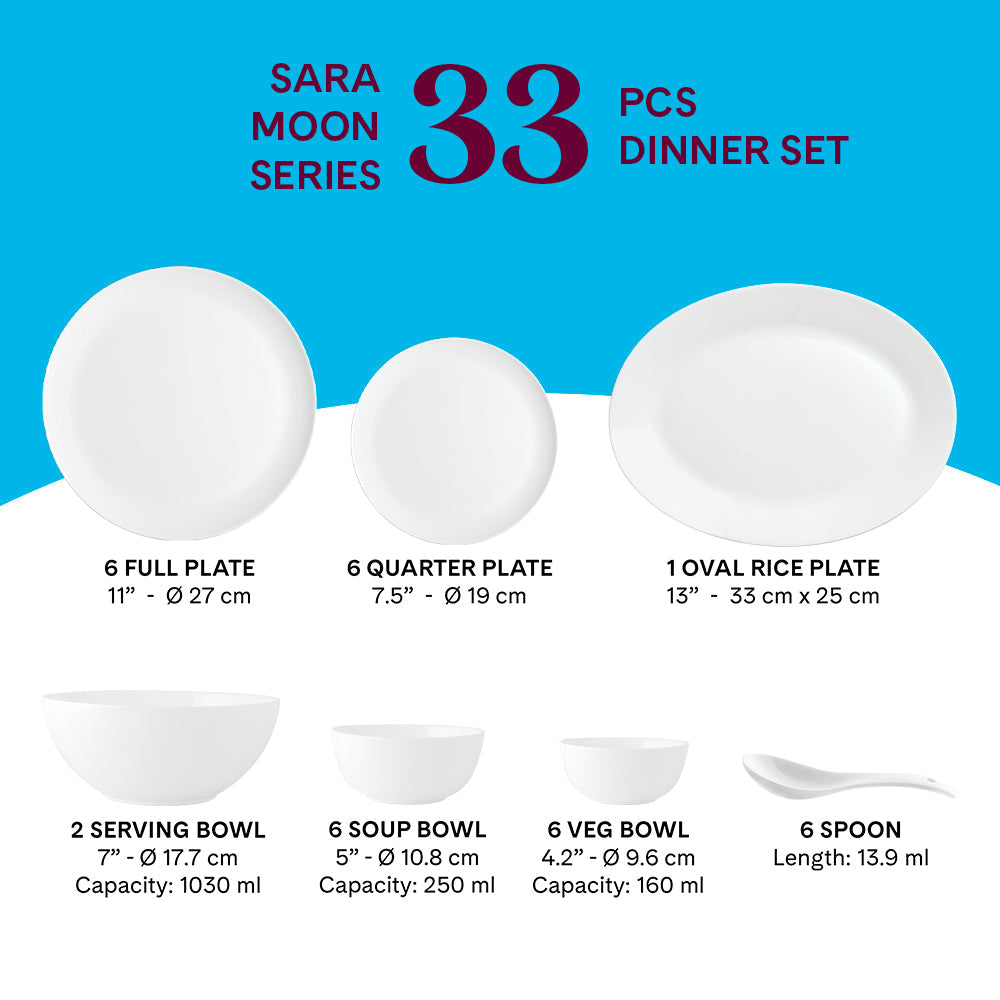 My Borosil Opalware Dinner Sets Larah by Borosil Sara Dinner Set