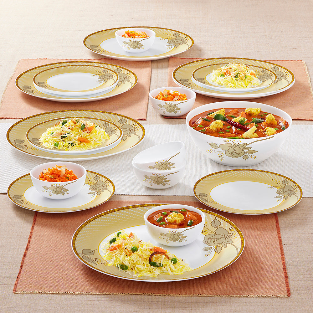 My Borosil Opalware Dinner Sets Larah by Borosil Yellow Sapphire Dinner Set