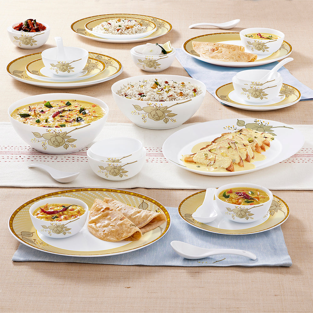 My Borosil Opalware Dinner Sets Larah by Borosil Yellow Sapphire Dinner Set