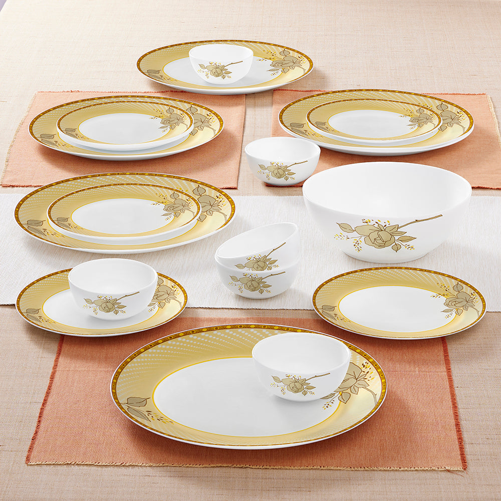 My Borosil Opalware Dinner Sets Larah by Borosil Yellow Sapphire Dinner Set