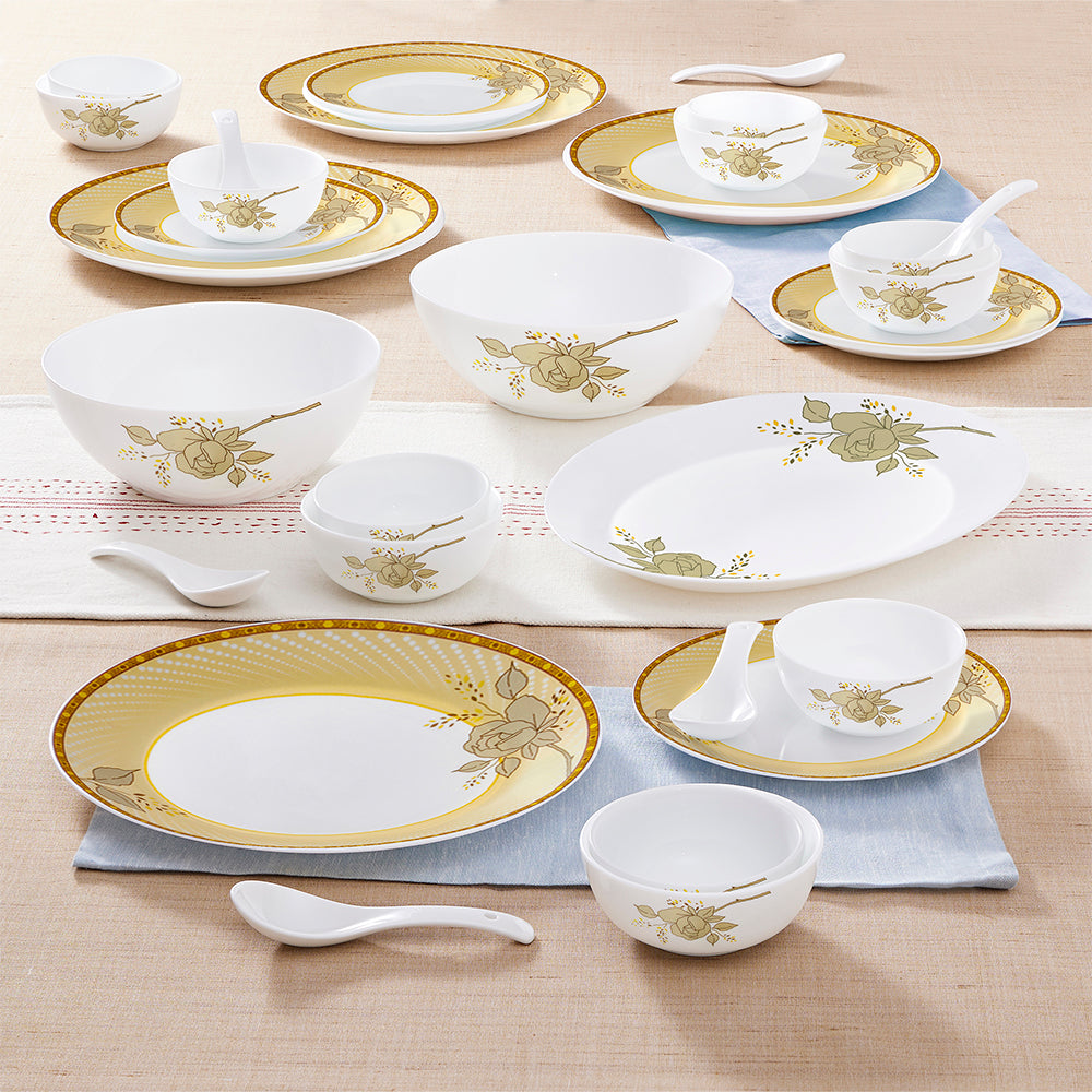 My Borosil Opalware Dinner Sets Larah by Borosil Yellow Sapphire Dinner Set