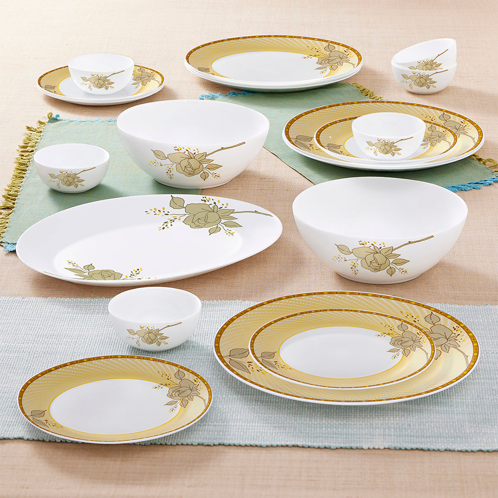 My Borosil Opalware Dinner Sets Larah by Borosil Yellow Sapphire Dinner Set