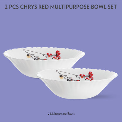Chrys Red Multipurpose Bowl, 2 pc Set