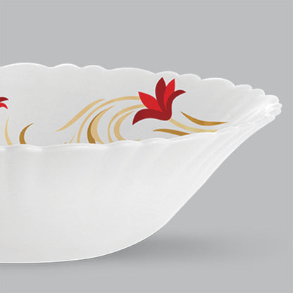 Larah by Borosil Red Lily Multipurpose Bowl, 2 pc Set