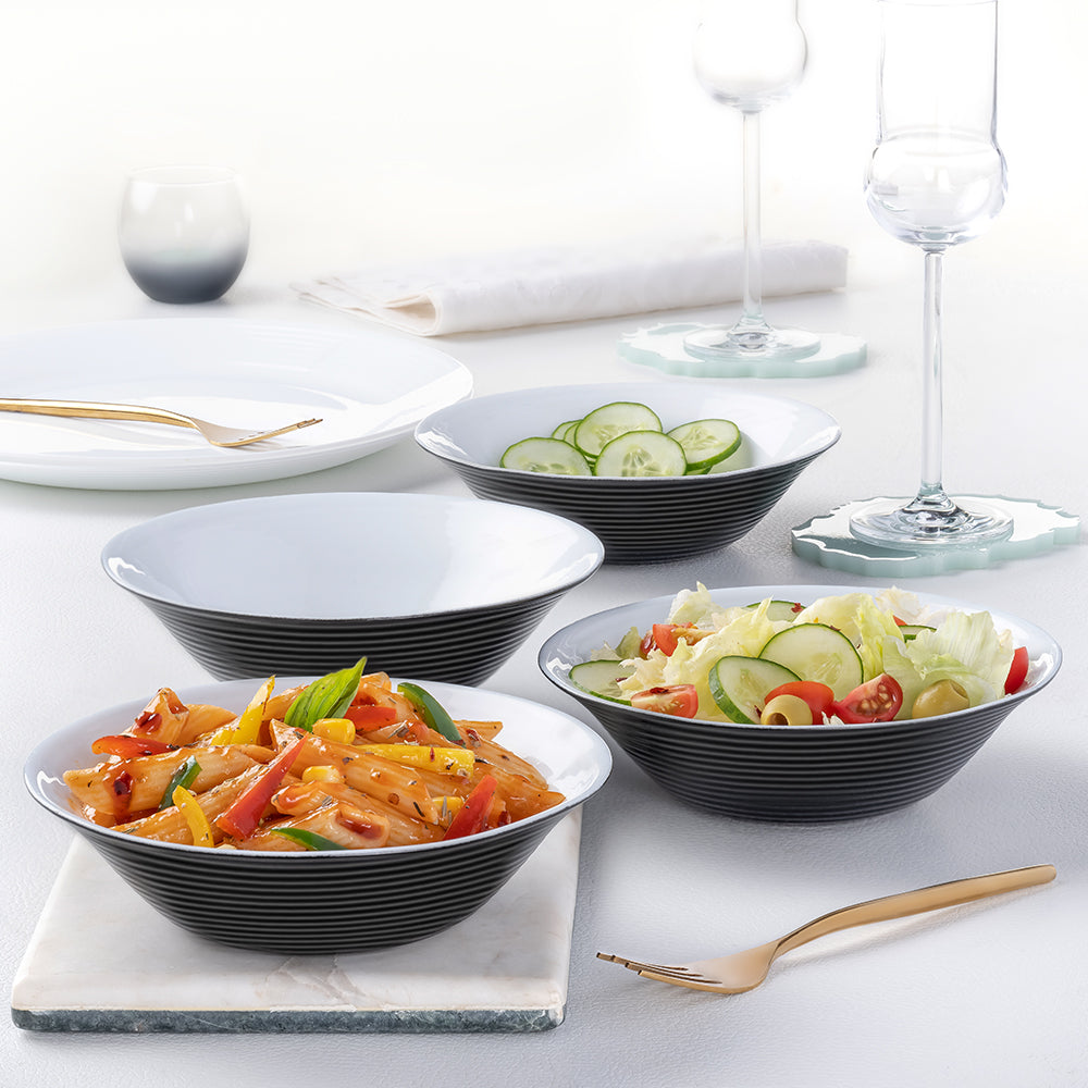 My Borosil Opalware Mixing & Serving Bowls 4 pc Set Larah by Borosil Black Multipurpose Bowl