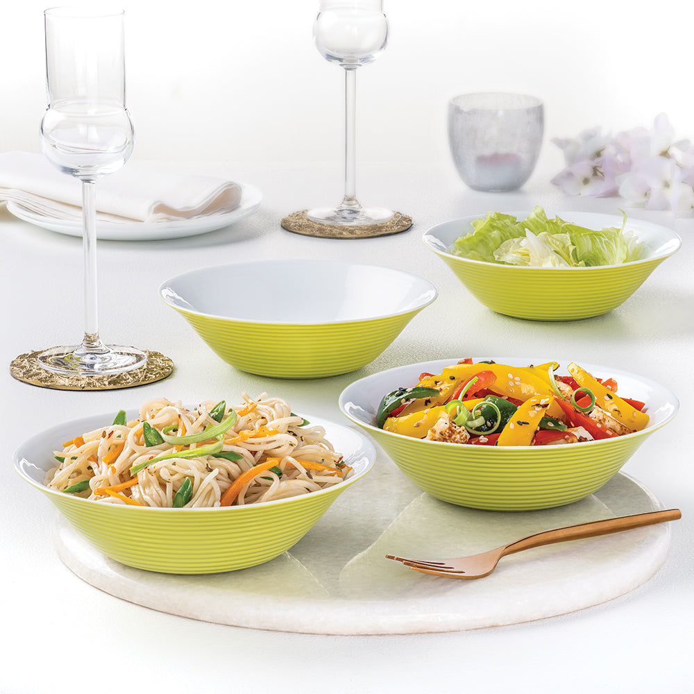 My Borosil Opalware Mixing & Serving Bowls 4 pc Set Larah by Borosil Lime Green Multipurpose Bowl