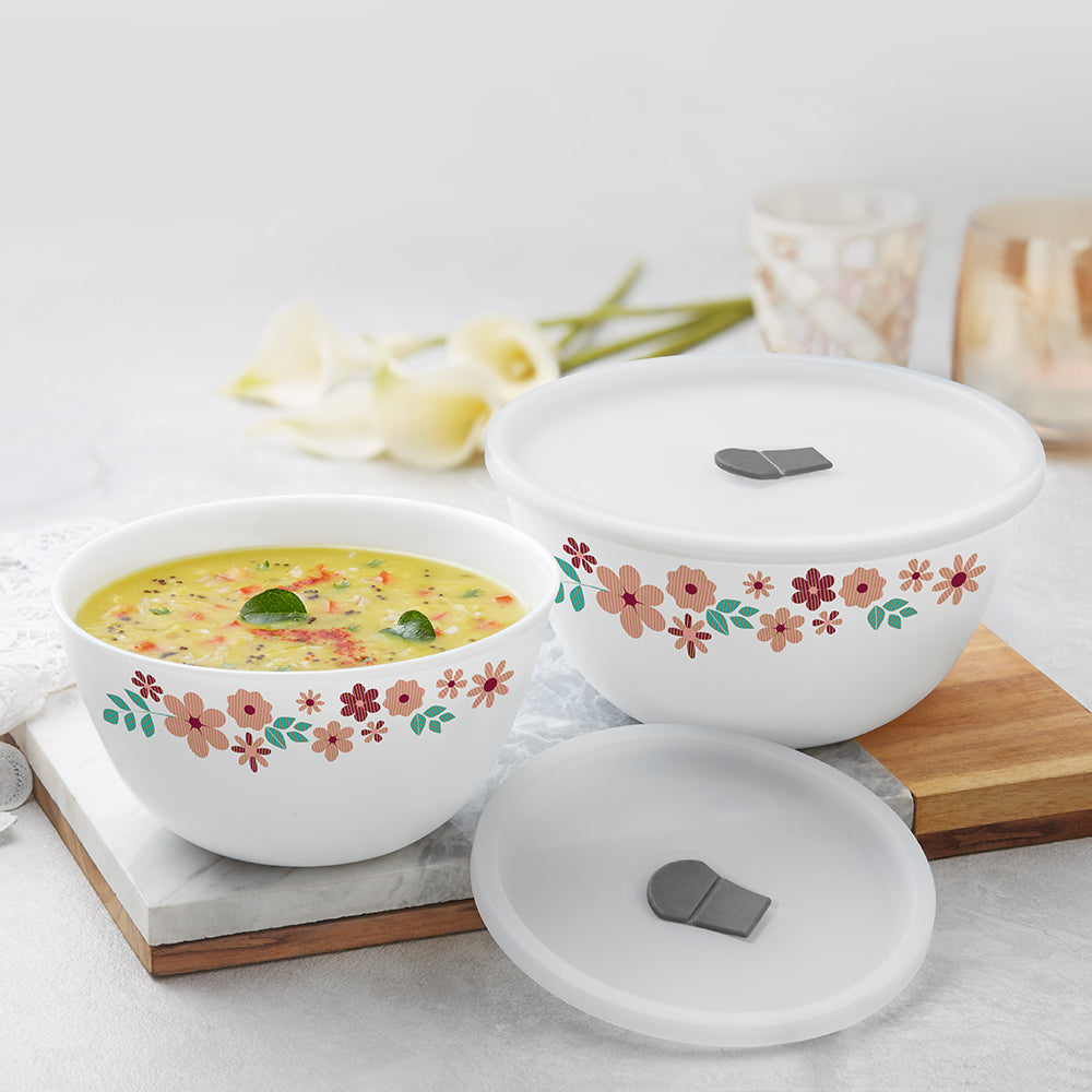 My Borosil Opalware Mixing & Serving Bowls Ayana Mixing Bowl Set w Lid